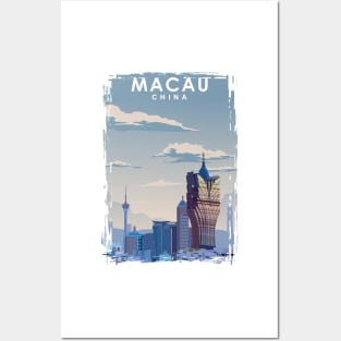 Macau Travel Poster Vintage Minimal Art Print Posters and Art